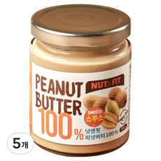 넛앤핏 피넛버터 100% 스무스, 200g, 5개