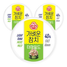 오뚜기 가벼운 더마일드 참치, 135g, 3개