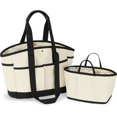 ADDEDIT Raffine 大容量帆布尿布包 + 內袋組合, 象牙白