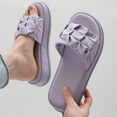 Danjeol Unni女款抽褶高跟拖鞋