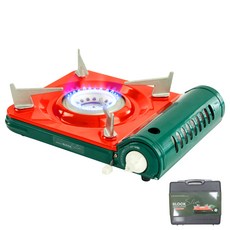 積木爐頭 纖薄高火力便攜式瓦斯爐 + 收納盒套組, 綠色 + 緋紅色, 1套