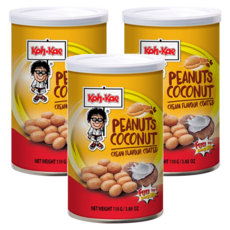 Koh-Kae 大哥 椰漿味花生豆, 奶油味塗層, 110g, 3罐