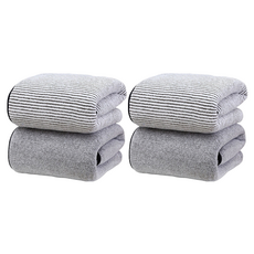 BBOO 飯店大型浴巾 2件組 70x140cm, 灰色+條紋黑色, 2套