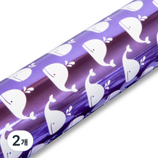 Good given 快樂小鯨魚金屬捲筒包裝紙, 2個, 薰衣草紫