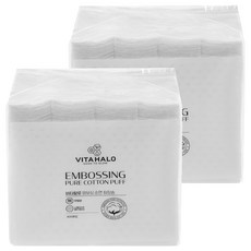 VITAHALO 壓紋化妝棉，800片，100%天然純棉, 2包