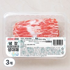 선진포크 한돈 생대패 삼겹살 구이용 (냉장), 400g, 3개