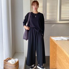 린다샵 리샤옹 데일리 무지 긴팔 티셔츠 롱팬츠 세트 cpset2991k38