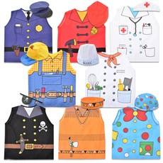 Oz Toy Role Gown 一體式製服套裝 8 件, 警察、消防員、醫生、工程師、廚師、皮埃羅、海盜、印度人