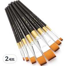 Belian水彩油畫方形平頭筆 8種組, 8種, 2組