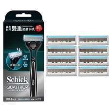 Schick 舒適牌 創4紀鈦刮鬍刀組, 刀把 + 刀片, 1組