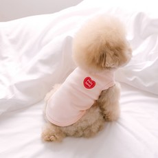 PETSLAND 狗狗日常愛心單色T恤, 1個, 寶寶粉
