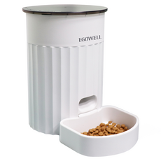 EGOWELL 寵物自動餵食器, 3L, 白色