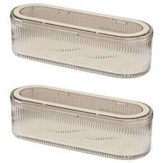 에버하우스 메이크업 퍼프 브러쉬 수납함 A타입, 2개, 아이보리