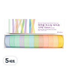 투코비 마카롱 마스킹 테이프 12색 15mm, 파스텔, 5세트