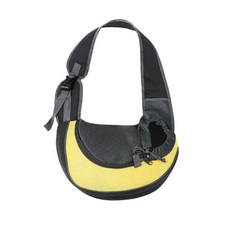 E.City 寵物胸前單肩斜挎外出包 尼龍網布材質 承重力約6kg內, 黃色, 1個