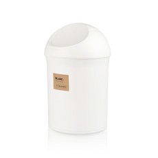 블랑오브제 반타원 푸쉬 휴지통 7L, 화이트