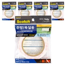 3M Scotch 廚房浴室用泡棉雙面膠帶 18mm x 3m, 5個