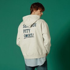 Mind Bridge 男款背後字母印花寬鬆連帽大學T MWTS2152