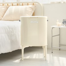 house recipe. Milli移動式垃圾桶 推壓式 35L, 奶油色