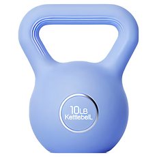 FOSO 硬壺鈴 藍色 1個 - 健身重訓器材 居家運動必備 提升肌力與心肺功能, 10lb
