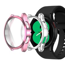 Luarmo Galaxy Watch 相容全覆蓋保護殼 2入組, 粉紅色, 透明