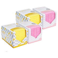 New 抽取型拋棄式清潔巾 2盒 黃色+粉色 30cm x 20cm, 30片, 4盒