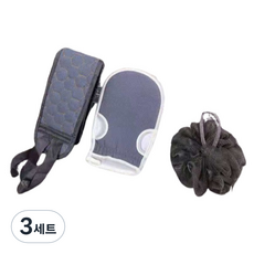 미동마켓 소프트 샤워타올 3종 세트, 그레이, 3세트