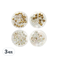 Funny Nail V形切割水晶美甲鑽飾4件組, 混合顏色, 3個