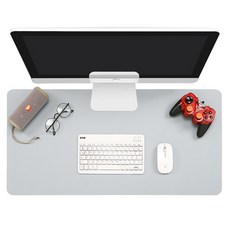 베네블 가죽 심플 와이드 데스크매트, 그레이