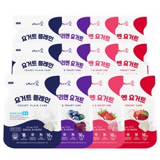 Naeiae 孩童凍乾水果優格方塊餅乾 4種口味, 原味+蘋果口味+草莓口味+藍莓口味, 1組, 192g