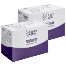 DEER BRAND 鹿頭牌 DSSLM 薄型手撕雙面膠帶 24mm x 15Y 12卷, 2盒, 白色