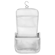 德利生活 牛津布旅行可掛洗漱包, 米白色, 多層收納, 防水材質, 方便攜帶, 24 x 10 x 18cm