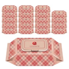 앙블랑 체크 레드 아기물티슈 캡형, 60g, 80매, 20개