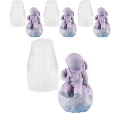 Sinsin Salon 行星上太空人3D蠟燭模具 4入, 混合色