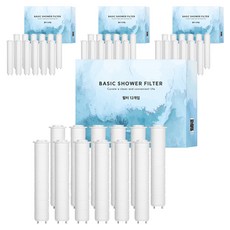 HappyDarling 基本款淋浴蓮蓬頭過濾器替換濾芯 12入組, 4組, 無香味