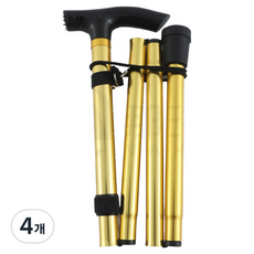 난리시스터즈 접이식 어르신 선물 지팡이 골드, 4개