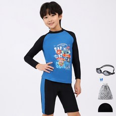 aquatica 兒童防曬衣 一般泳鏡 5件組 AQA358