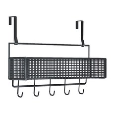 小麥購物 門後掛鉤置物架 單層 C578 496g, 黑色, 1個