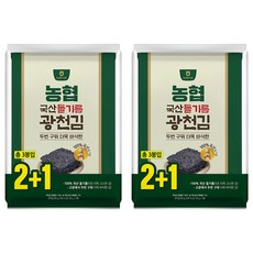 Nonghyupsikpum 韓國產紫蘇油廣川海苔全片 3包入, 60g, 2袋