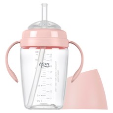 티지엠 쌀알 트라이탄 빨대컵, 240ml, 1개, 코랄핑크