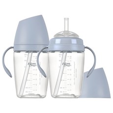 티지엠 쌀알 트라이탄 빨대컵, 240ml, 2개, 코튼블루