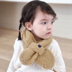 Woojooi 孩童絨毛素色圍巾