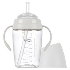 티지엠 쌀알 트라이탄 빨대컵, 240ml, 1개, 퓨어화이트