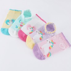 SAESILRO 幼兒獨角獸運動襪5雙組