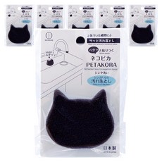 코쿠보 고양이 모양 부착형 스펀지 수세미, 1개입, 6개