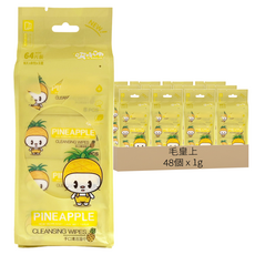 毛皇上 8抽迷你濕紙巾 鳳梨, 8包, 48袋