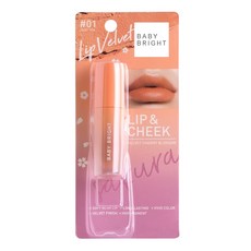 Baby Bright 持久霧面絲絨唇釉 #01 Yuzu Tea 絲絨質地 唇頰兩用, 1支