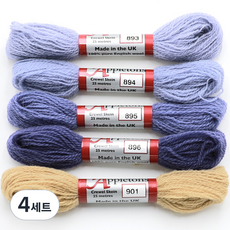 JoyJasu Appleton 羊毛繡線 5件組, 4套, 893, 894, 895, 896, 901