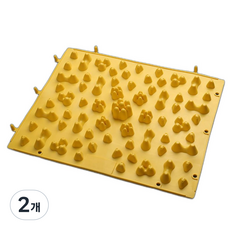 비투윈 큰돌기 발 지압매트 29 x 39 cm, 옐로우, 2개