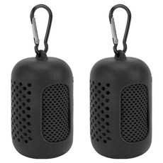 Hensen 攜帶型運動薄毛巾, 2個, 黑色